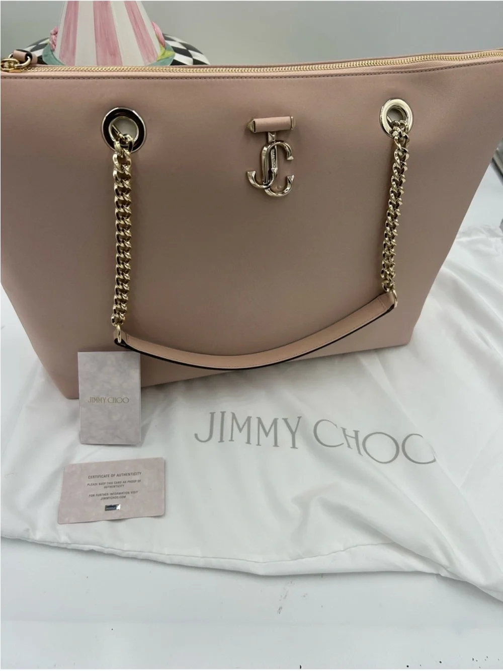 Women’s Jimmy Choo VARENNE large leather tote bag NWT